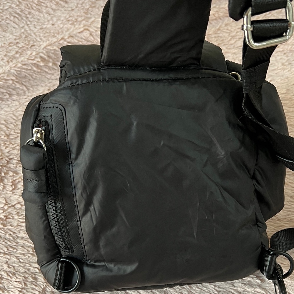Black Quilted Mini Sling Backpack - image 2